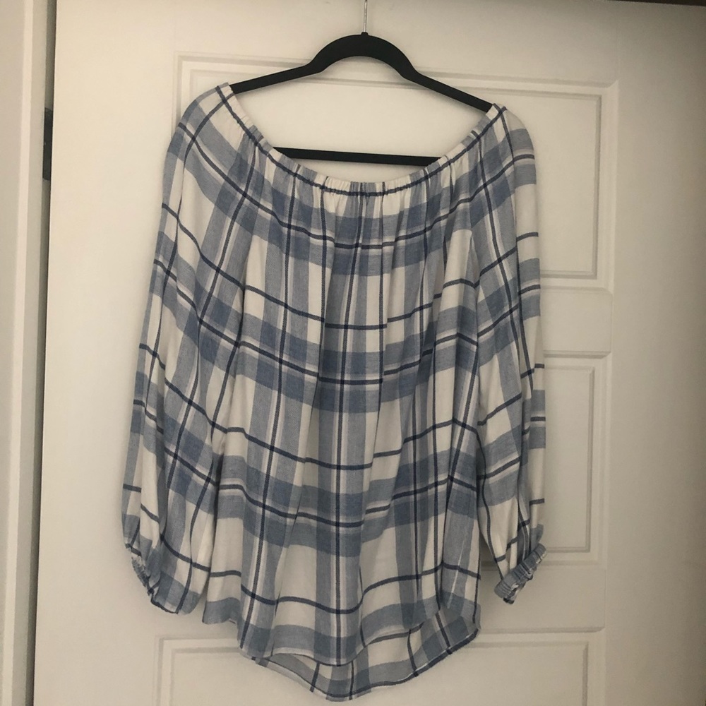 Gingham off the shoulder top